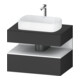 Duravit Meuble sous-lavabo Qatego 80x55x60 cm, blanc mat/gris mat, plan, 1 tiroir-1