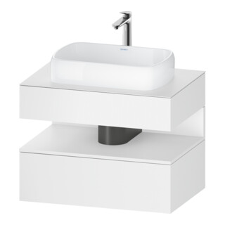 Duravit Meuble sous lavabo Qatego 80x55x60 cm, blanc mat, placage, 1 tiroir