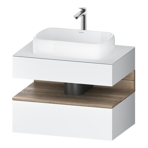 Duravit Meuble sous lavabo Qatego 80x55x60 cm, blanc mat, placage, pour niche