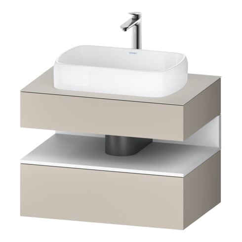 Duravit Meuble sous-lavabo Qatego 80x55x60 cm, blanc mat/plaque, 1 tiroir