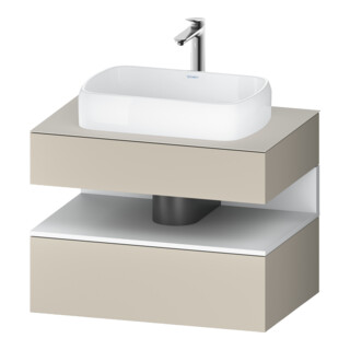 Duravit Meuble sous-lavabo Qatego 80x55x60 cm, blanc mat/ta mat, Pl, niches