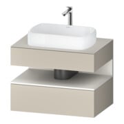 Duravit Meuble sous lavabo Qatego 80x55x60 cm, blanc mat/ta mat, placage, 1 tiroir-1