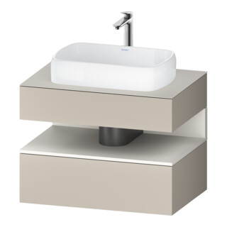 Duravit Meuble sous-lavabo Qatego 80x55x60 cm, blanc mat/ta mat, placard d'angle