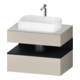 Duravit Meuble sous-lavabo Qatego 80x55x60 cm, E blanc/taupe mat, 1 tiroir-1