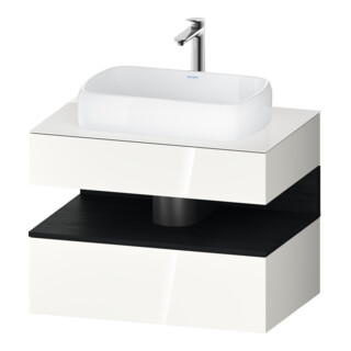 Duravit Meuble sous lavabo Qatego 80x55x60 cm, E chêne/blanc brillant, niche