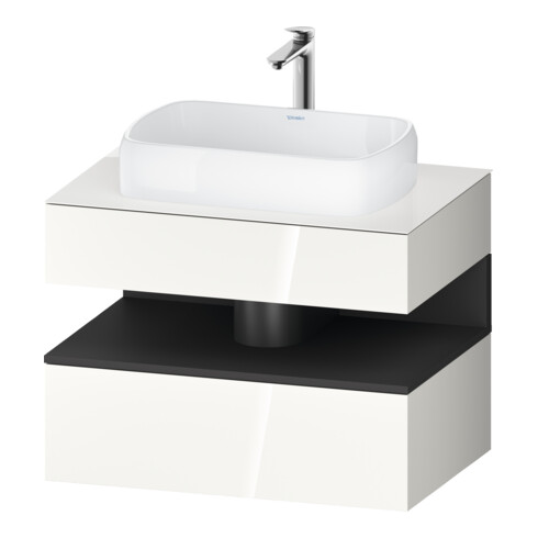 Duravit Meuble sous-lavabo Qatego 80x55x60 cm, gris/blanc, PL, 1 tiroir