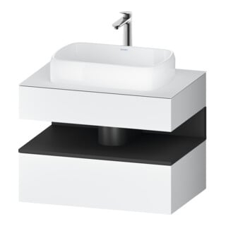 Duravit Meuble sous lavabo Qatego 80x55x60 cm, gris m/blanc m, Pl, 1 tiroir