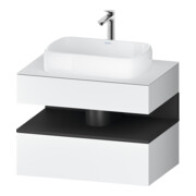 Duravit Meuble sous lavabo Qatego 80x55x60 cm, gris m/blanc m, Pl, 1 tiroir-1