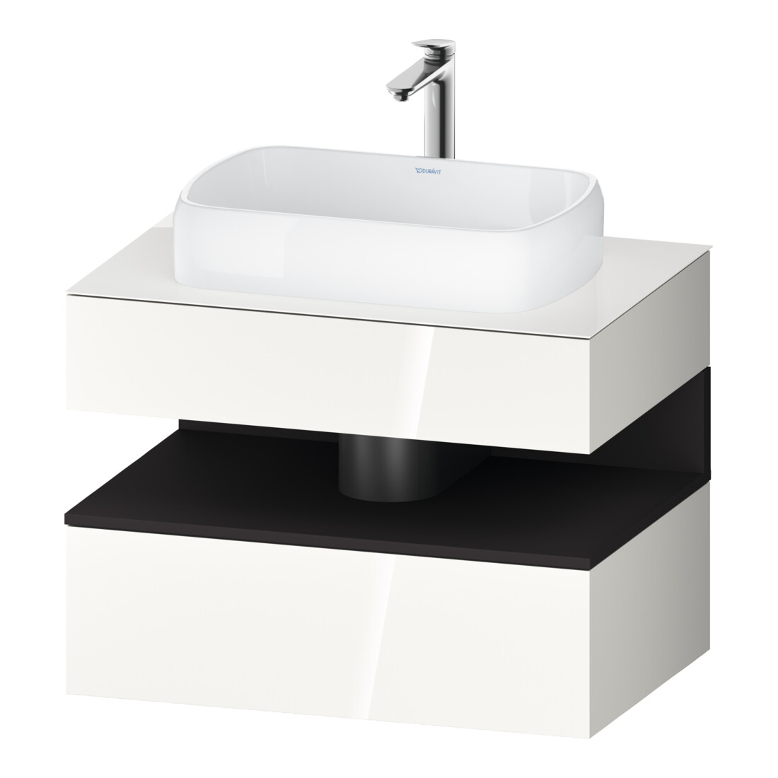 Duravit Meuble sous lavabo Qatego 80x55x60 cm, gris m/we g, Pl, 1 tiroir