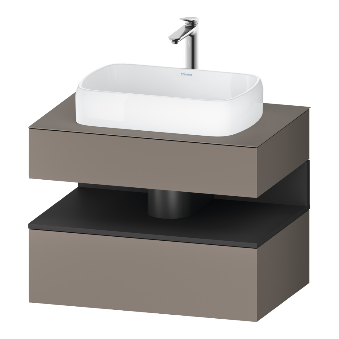 Duravit Meuble sous-lavabo Qatego 80x55x60 cm, gris/marron, 1 tiroir, Pl