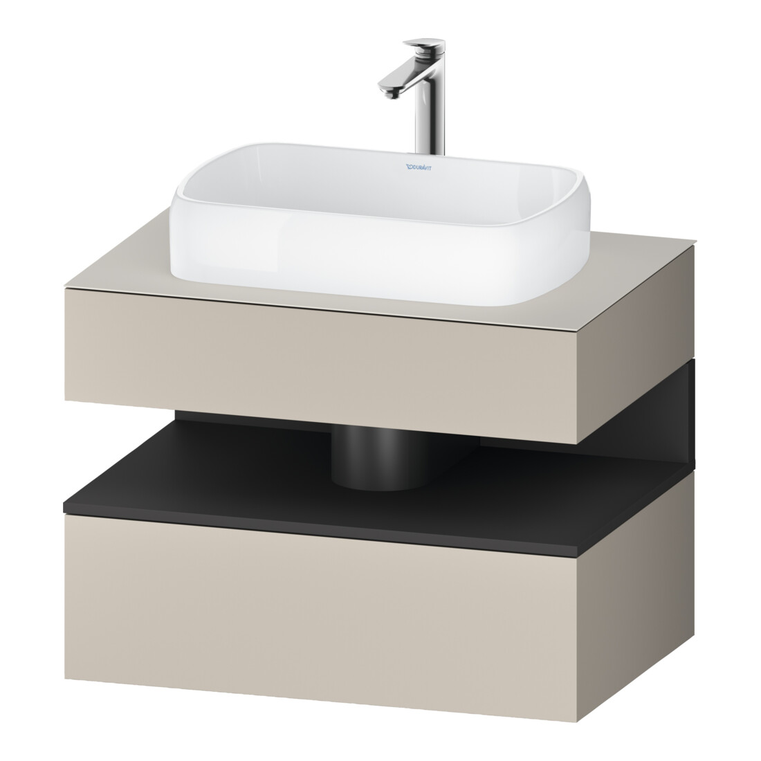 Duravit Meuble sous-lavabo Qatego 80x55x60 cm, gris mat, 1 tiroir, Pl