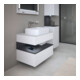 Duravit Meuble sous-lavabo Qatego 80x55x60 cm, gris/mat blanc, Pl, niche-2