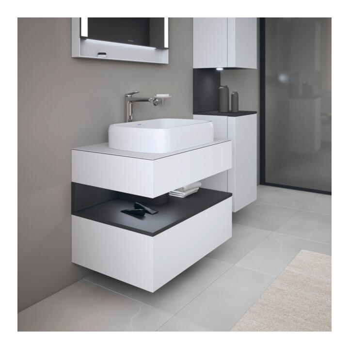 Duravit Meuble sous-lavabo Qatego 80x55x60 cm, gris/mat blanc, Pl, niche