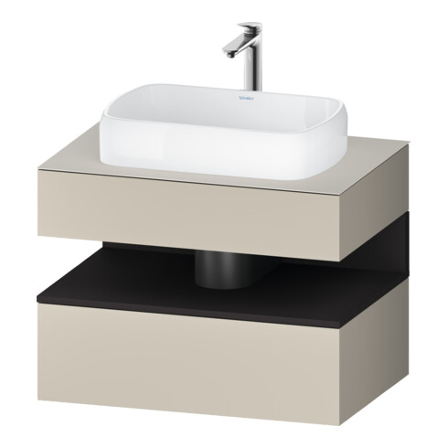 Duravit Meuble sous-lavabo Qatego 80x55x60 cm, gris mat/bois mat, Pl, niche