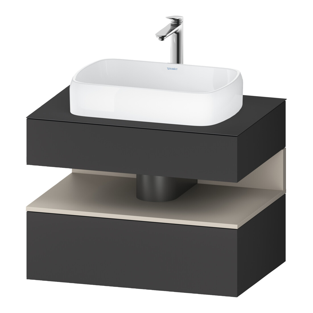 Duravit Meuble sous-lavabo Qatego 80x55x60 cm, T avec porte, Pl, pour niche