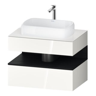 Duravit Meuble sous-lavabo Qatego 80x55x60cm, blanc mat/blanc brillant, 1 tiroir