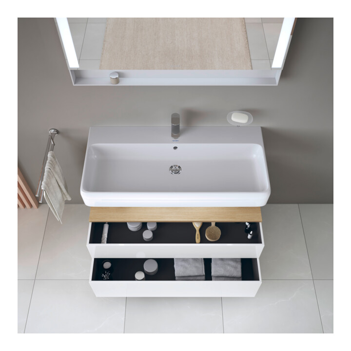 Duravit Meuble sous lavabo Qatego 99x47x59 cm, blanc, 1 porte, avec poignée
