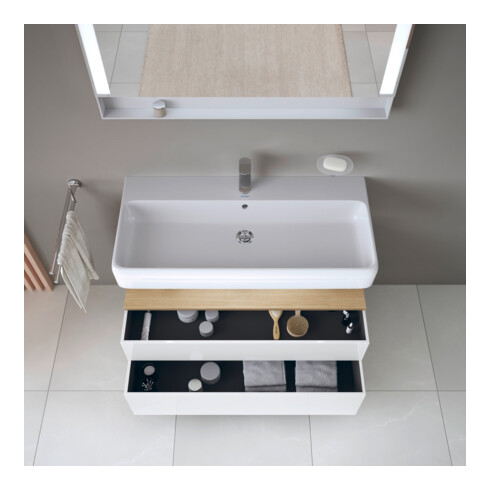 Duravit Meuble sous lavabo Qatego 99x47x59 cm, blanc, 1 porte, avec poignée
