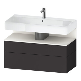 Duravit Meuble sous lavabo Qatego 99x47x59 cm, blanc, avec miroir, 1 porte, avec niche