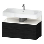 Duravit Meuble sous lavabo Qatego 99x47x59 cm, blanc brillant, 1 porte, 1 tiroir