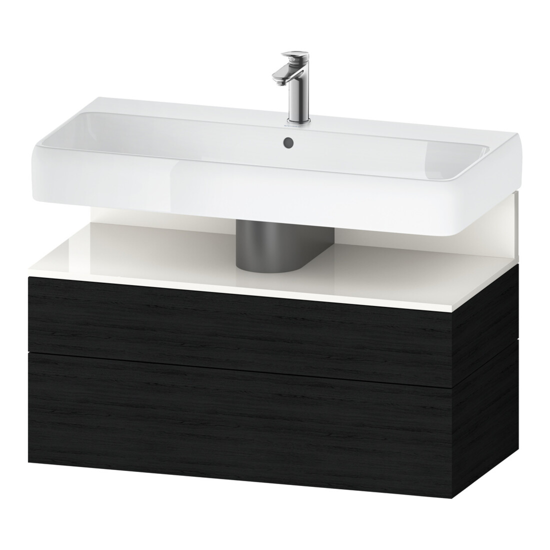 Duravit Meuble sous lavabo Qatego 99x47x59 cm, blanc brillant, 1 porte, 1 tiroir