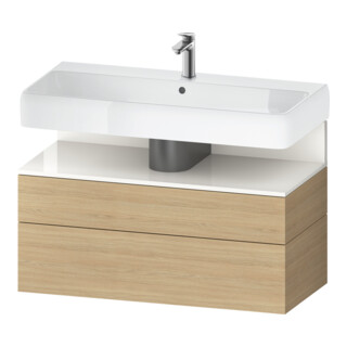 Duravit Meuble sous-lavabo Qatego 99x47x59 cm, blanc brillant, 1 porte, 1 tiroir