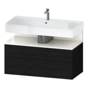 Duravit Meuble sous lavabo Qatego 99x47x59 cm, blanc brillant, 1 porte, avec niches