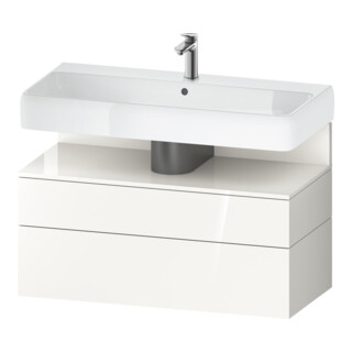 Duravit Meuble sous-lavabo Qatego 99x47x59 cm, blanc brillant, 1 tiroir, 1 coulissant