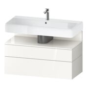 Duravit Meuble sous-lavabo Qatego 99x47x59 cm, blanc brillant, 1 tiroir, 1 coulissant