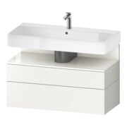 Duravit Meuble sous lavabo Qatego 99x47x59 cm, blanc brillant/blanc mat, 1 porte, 1 tiroir-1