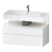 Duravit Meuble sous-lavabo Qatego 99x47x59 cm, blanc brillant/blanc mat, 1 tiroir, avec poignée-1