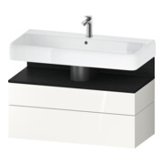 Duravit Meuble sous lavabo Qatego 99x47x59 cm, blanc/ébéne, 1 porte, avec poignée-1