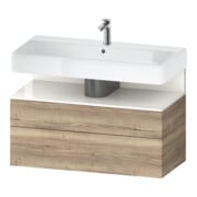 Duravit Meuble sous lavabo Qatego 99x47x59 cm, blanc g/Ei ma, 1 porte, avec poignée