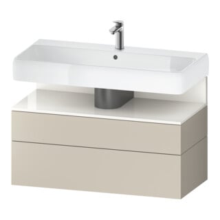 Duravit Meuble sous-lavabo Qatego 99x47x59 cm, blanc g/taupe, 1 porte, 1 tiroir