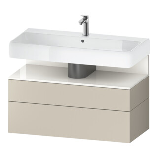Duravit Meuble sous lavabo Qatego 99x47x59 cm, blanc/givre, 1 porte, avec poignée