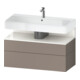 Duravit Meuble sous-lavabo Qatego 99x47x59 cm, blanc/gris, 1 porte, 1 tiroir-1