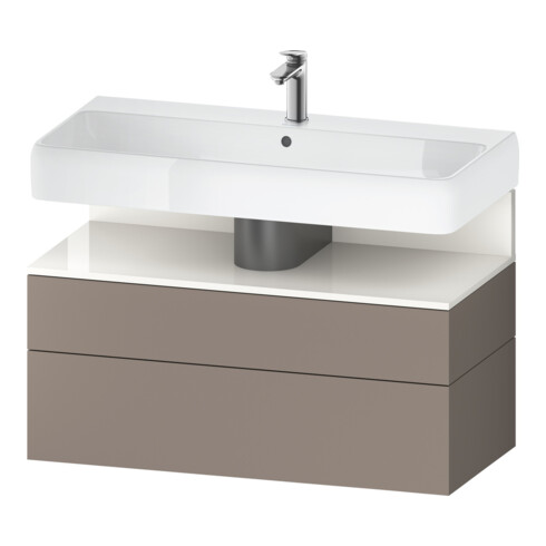 Duravit Meuble sous-lavabo Qatego 99x47x59 cm, blanc/gris, 1 porte, 1 tiroir