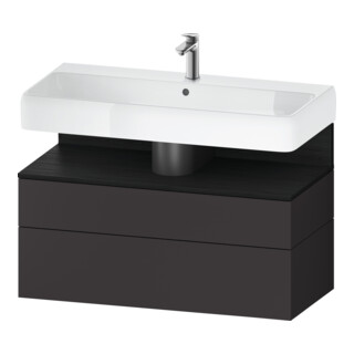 Duravit Meuble sous-lavabo Qatego 99x47x59 cm, blanc/gris, 1 porte, 1 tiroir