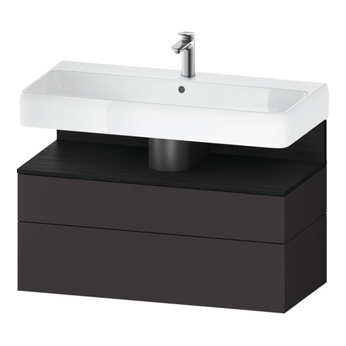 Duravit Meuble sous-lavabo Qatego 99x47x59 cm, blanc/gris, 1 porte, 1 tiroir