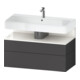 Duravit Meuble sous lavabo Qatego 99x47x59 cm, blanc/gris, 1 porte, avec poignée-1