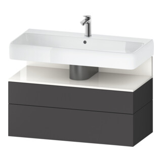 Duravit Meuble sous-lavabo Qatego 99x47x59 cm, blanc/gris m, 1 porte, 1 tiroir
