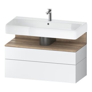 Duravit Meuble sous lavabo Qatego 99x47x59 cm, blanc mat, 1 porte, 1 tiroir
