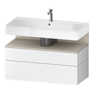 Duravit Meuble sous lavabo Qatego 99x47x59 cm, blanc mat, 1 porte, 1 tiroir