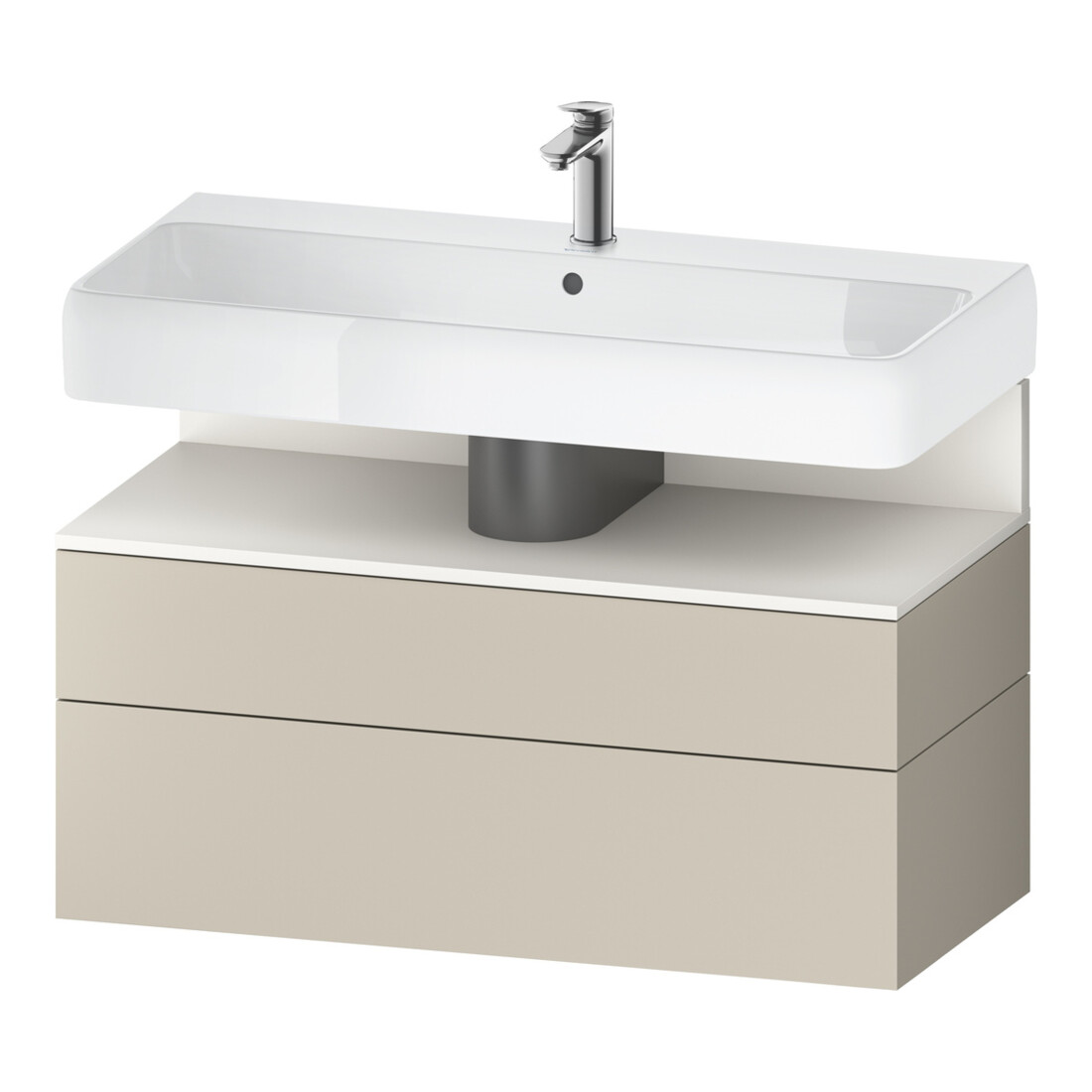 Duravit Meuble sous-lavabo Qatego 99x47x59 cm, blanc mat, 1 porte, 1 tiroir