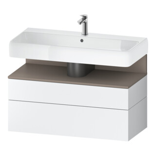 Duravit Meuble sous lavabo Qatego 99x47x59 cm, blanc mat, 1 porte, 1 tiroir