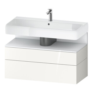 Duravit Meuble sous lavabo Qatego 99x47x59 cm, blanc mat, 1 porte, avec niche