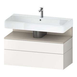 Duravit Meuble sous lavabo Qatego 99x47x59 cm, blanc mat, 1 porte, avec niche