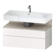 Duravit Meuble sous lavabo Qatego 99x47x59 cm, blanc mat, 1 porte, avec niche