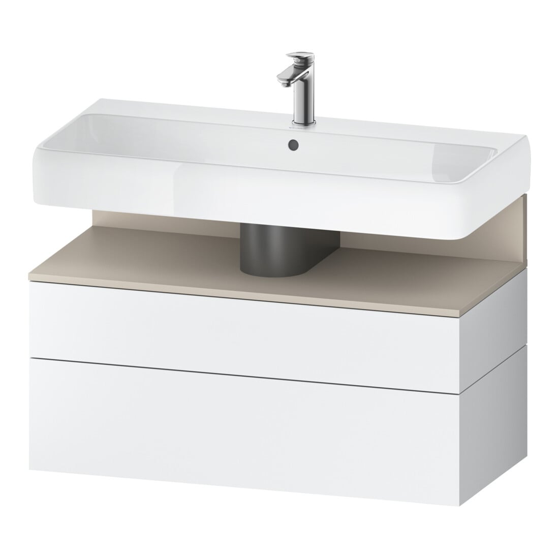 Duravit Meuble sous-lavabo Qatego 99x47x59 cm, blanc mat, 1 porte, avec niches