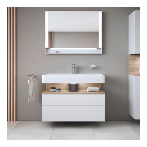 Duravit Meuble sous-lavabo Qatego 99x47x59 cm, blanc mat, 1 porte, avec niches